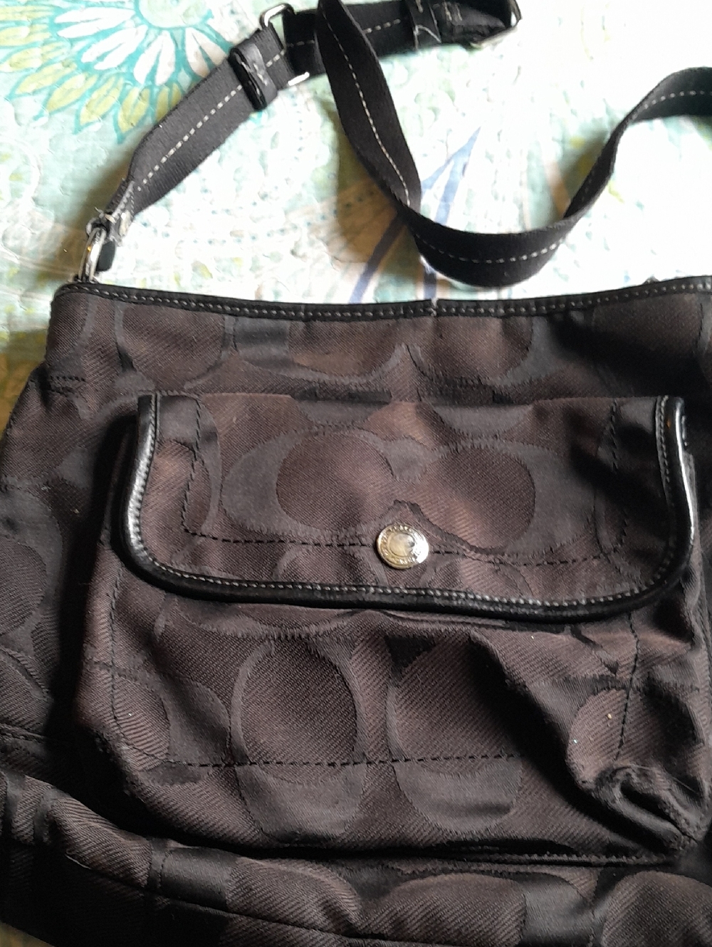 Coach Deep Brown Shoulder Bag Purse F16550 Please Read
